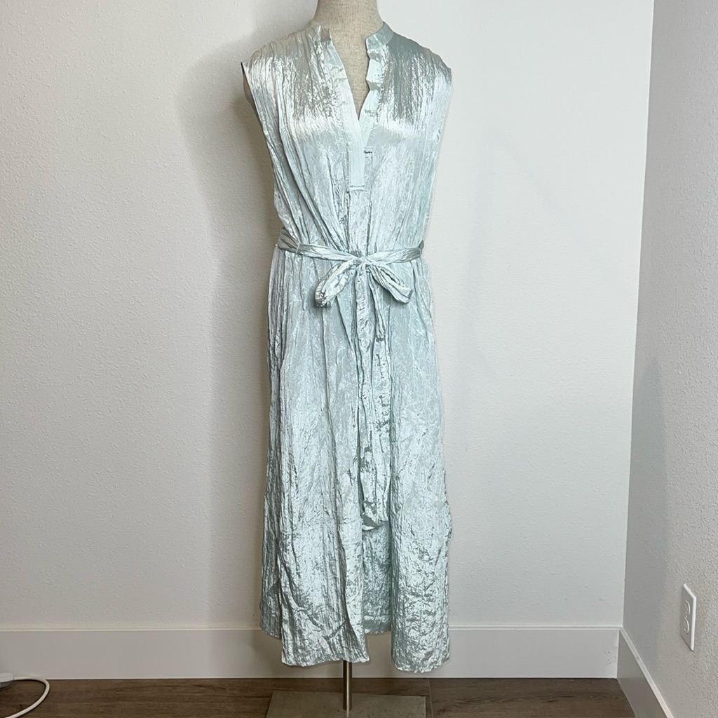 Vince Sleeveless Crinkle Dress